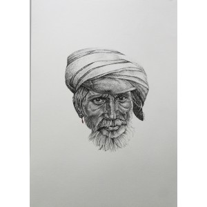 Saeed Lakho, untitled, 15 x 22 Inch, Pointer on Paper, Figurative Painting, AC-SL-031